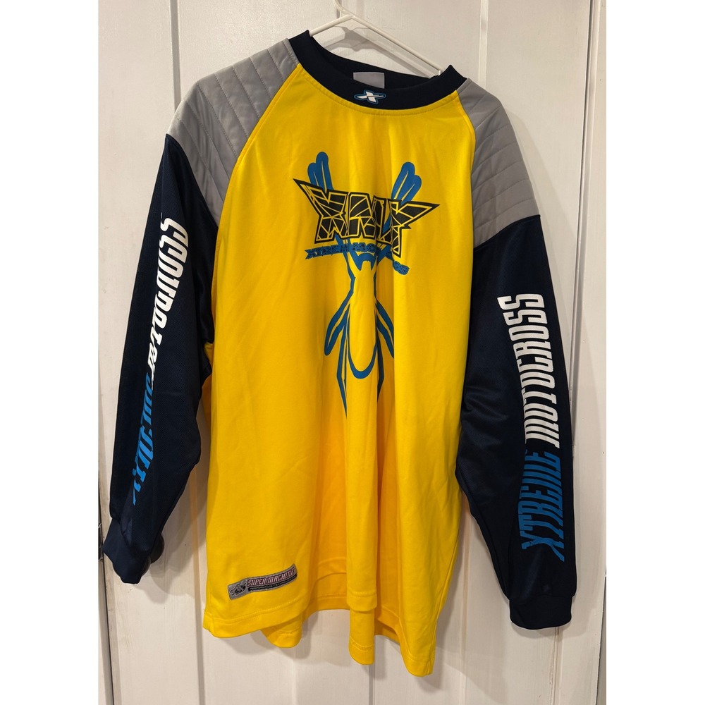 Retro Athletic Works XMX Xtreme Motocross Jersey Mens 2X Yellow Padded Racing